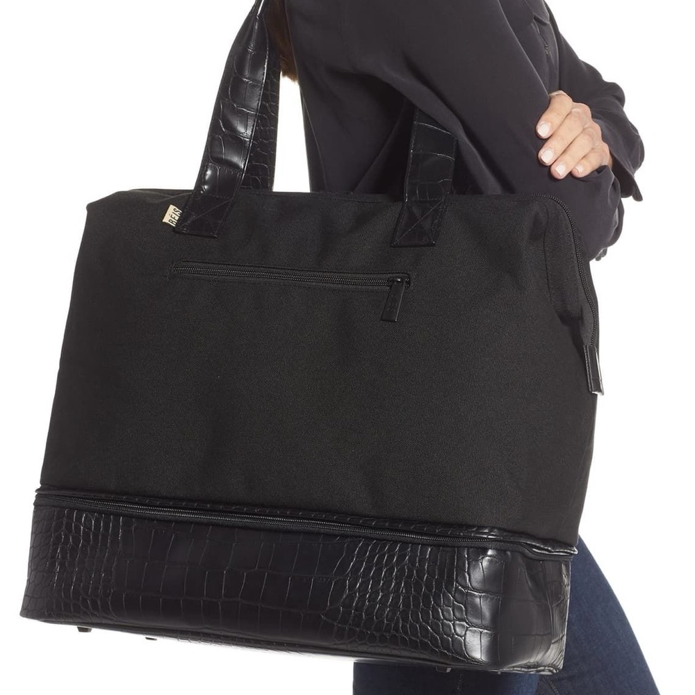 BEIS Mini Weekend Bag in Croc Black (limited edition)